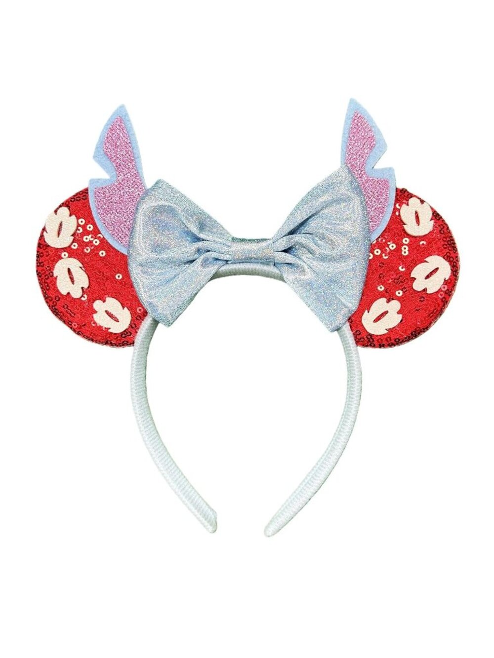 Women Silvery Sequin Polyester Shiny Bows Mickey Mouse Headband